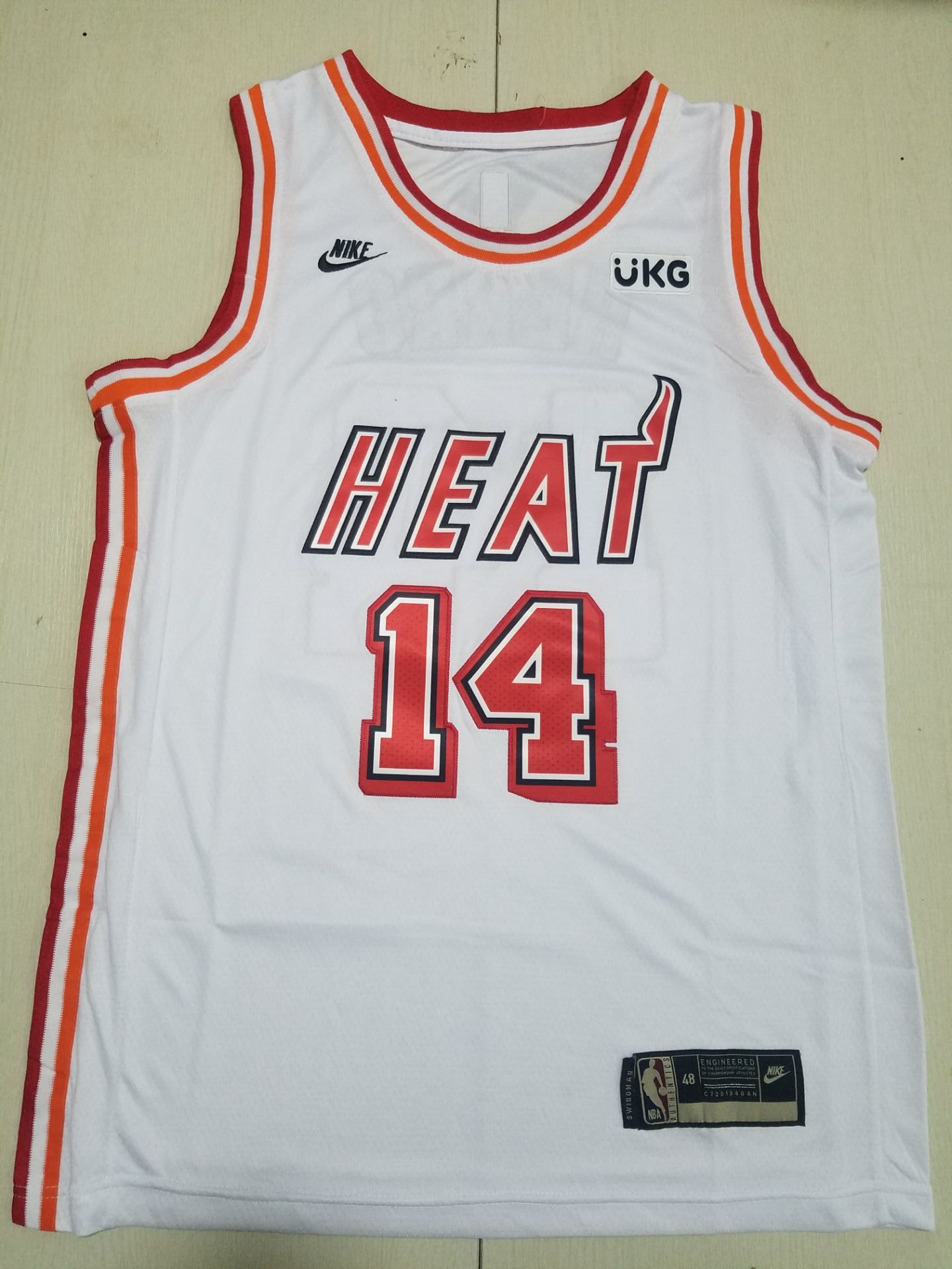 Men Miami Heat #14 Herro White Throwback Nike 2022 NBA Jersey